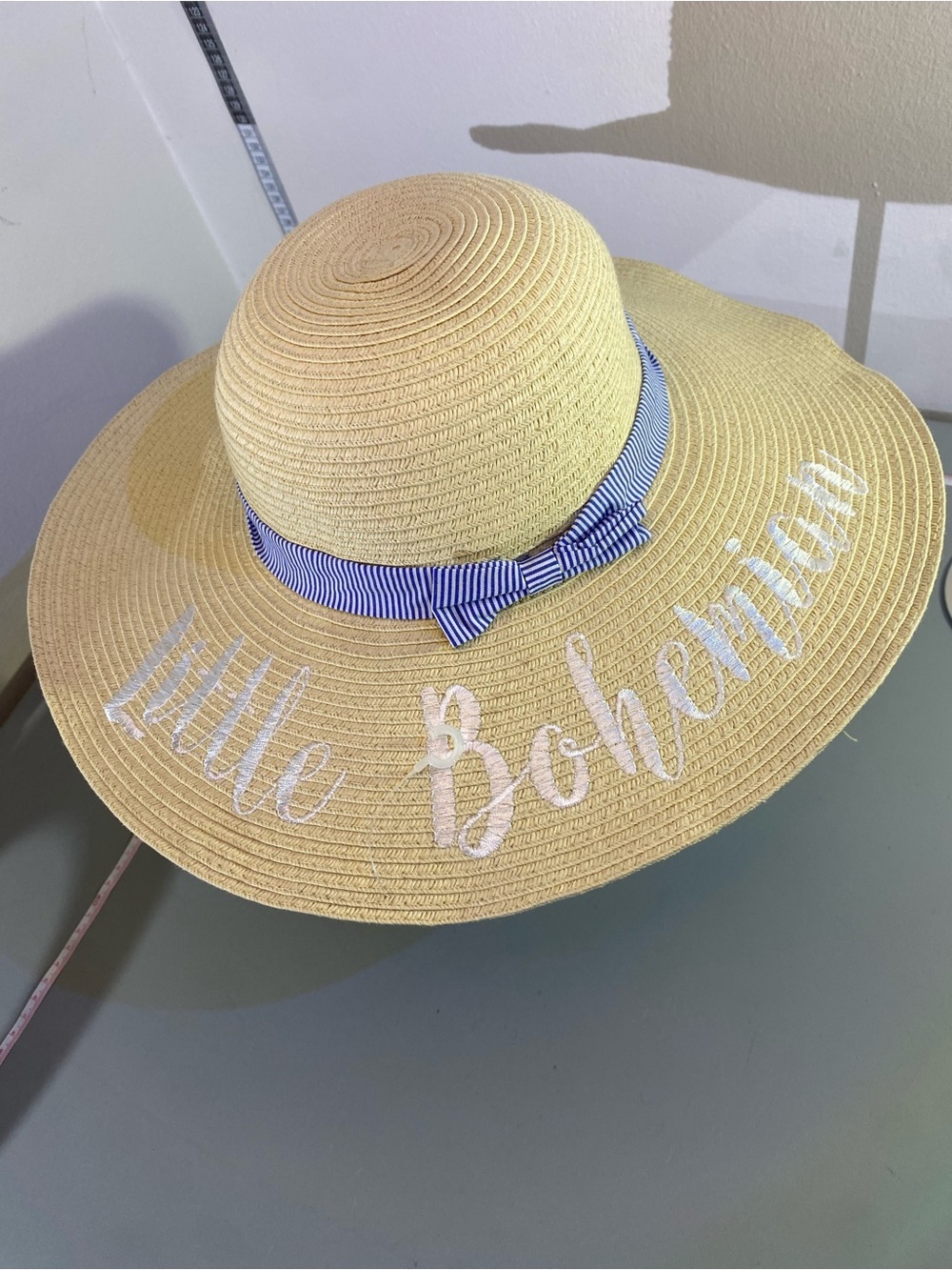 Blumind 'Little Bohemian' Straw Sun Hat Women with Blue Bow